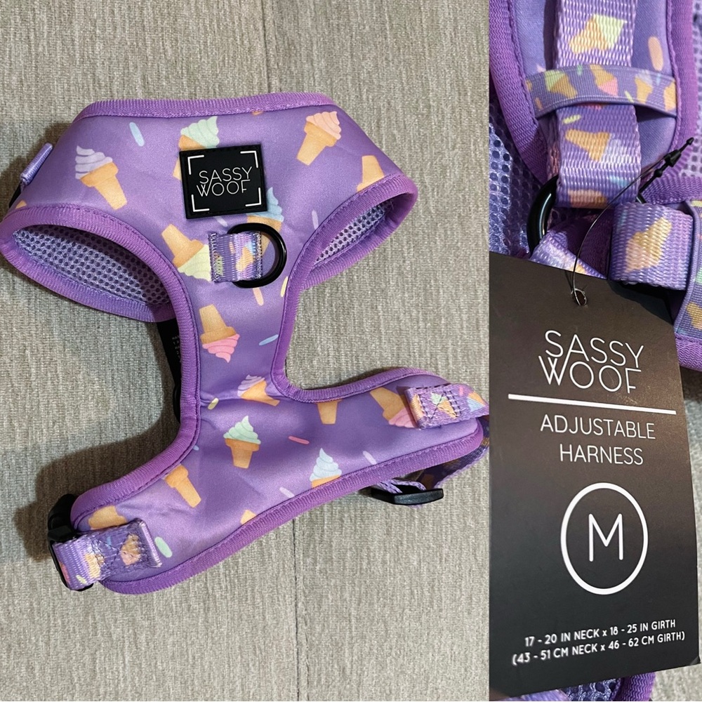 NEW Sassy Woof Ice Cream Cone Dog Harness